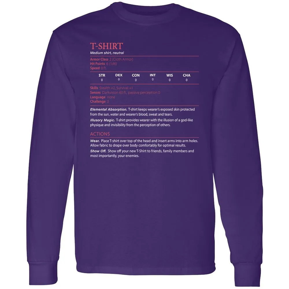 T-Shirt Long Sleeve T-Shirt - Purple - 13
