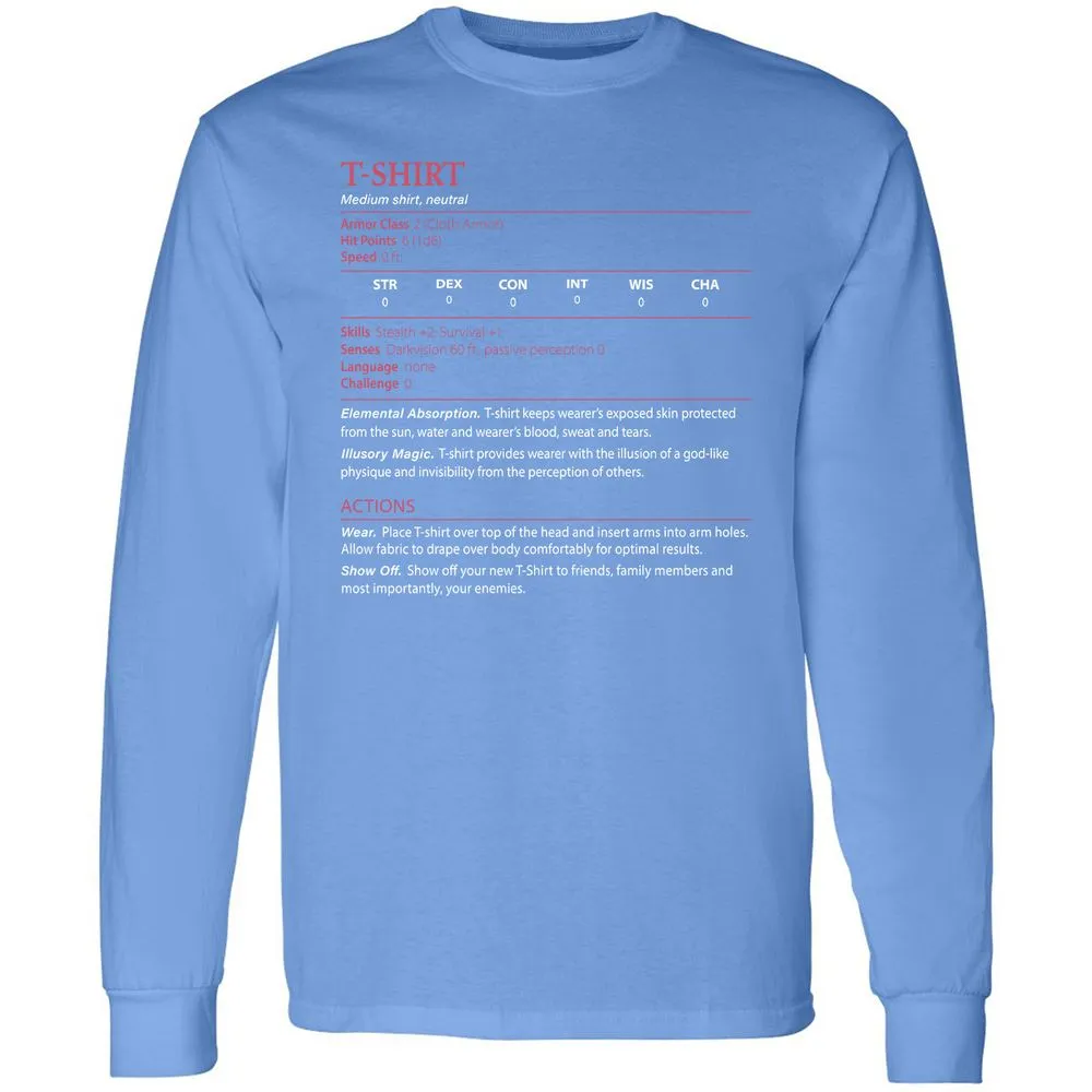 T-Shirt Long Sleeve T-Shirt - Carolina Blue - 12