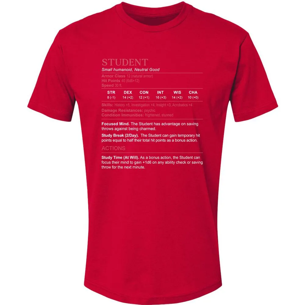 Student Stats Premium Unisex T-Shirt - Red - 6