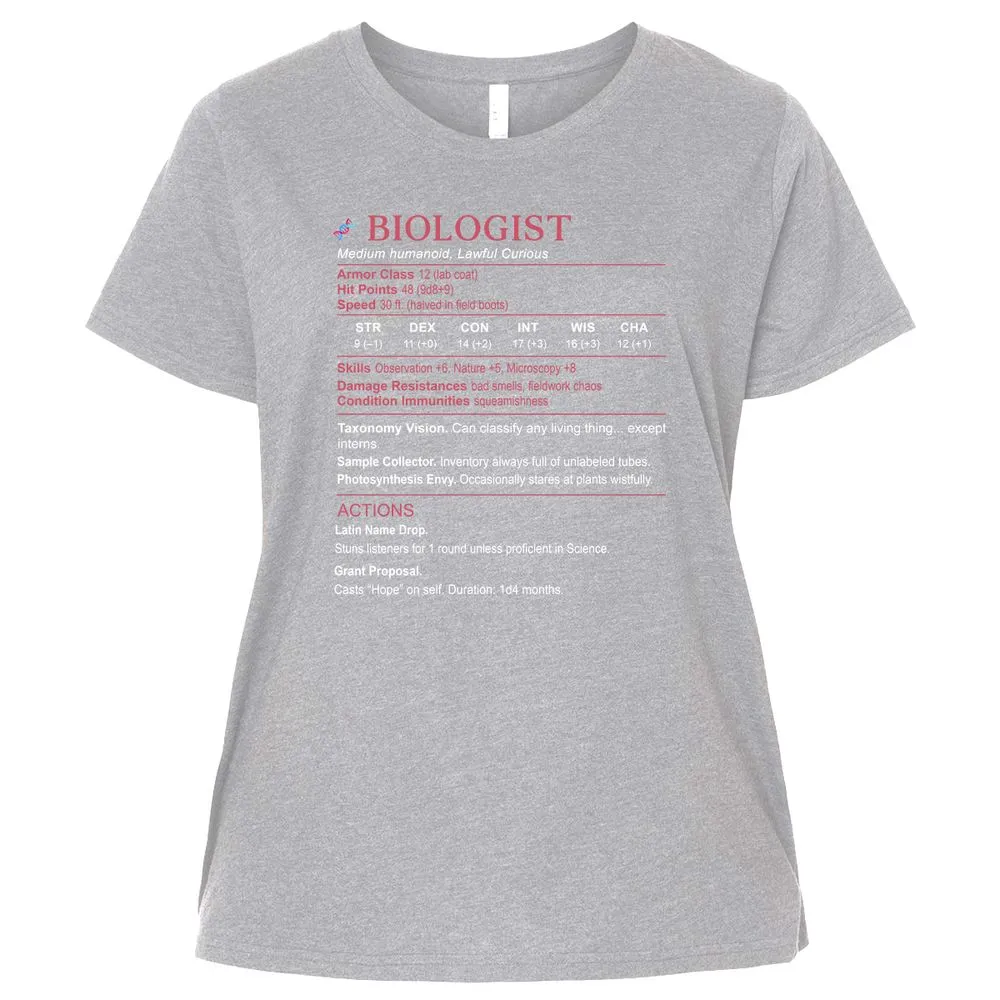 Biologist Stats Ladies Curvy Jersey - Heather - 3