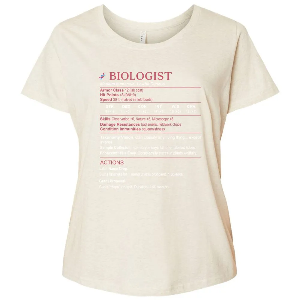 Biologist Stats Ladies Curvy Jersey - Natural Heather - 8