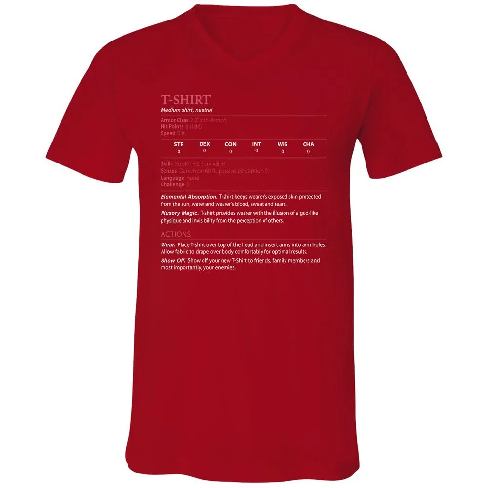 T-Shirt Unisex V-Neck T-Shirt - Red - 3