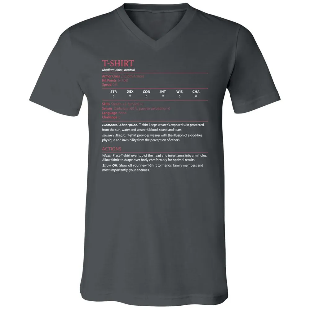 T-Shirt Unisex V-Neck T-Shirt - Asphalt - 12