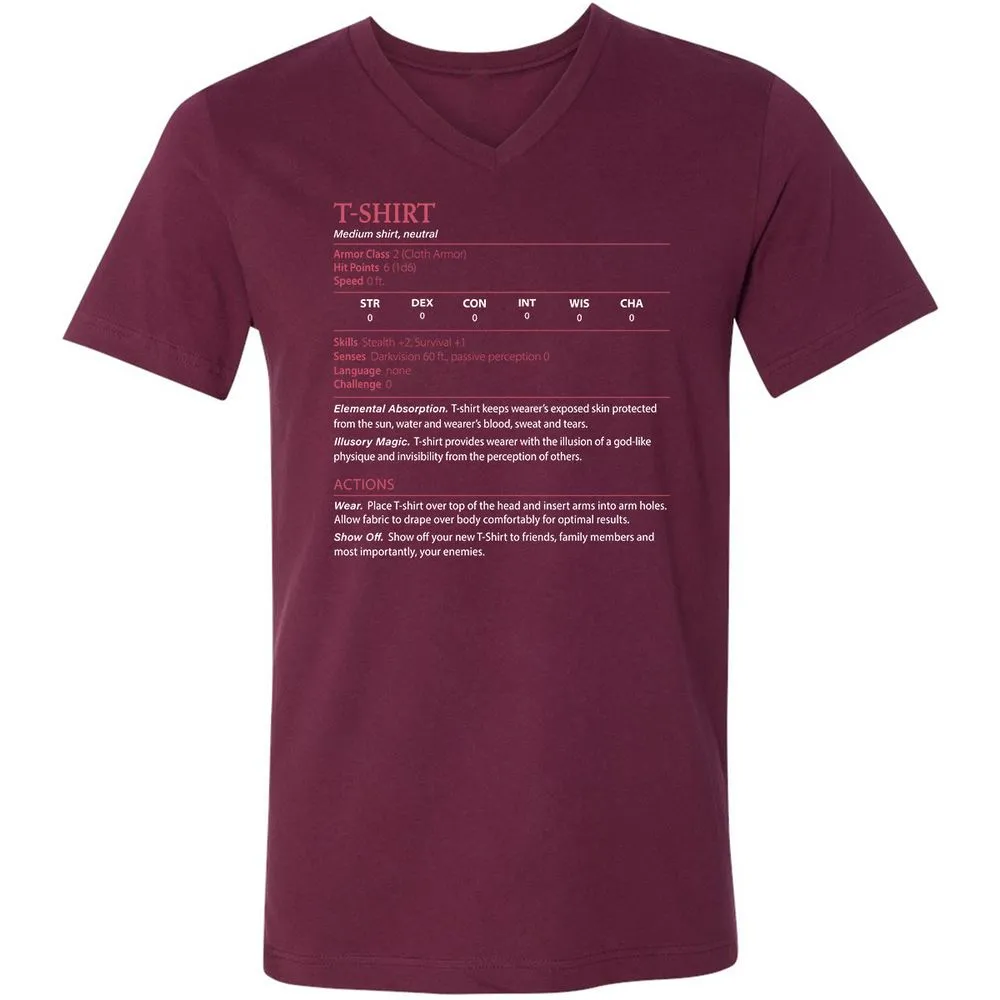 T-Shirt Unisex V-Neck T-Shirt - Maroon - 6