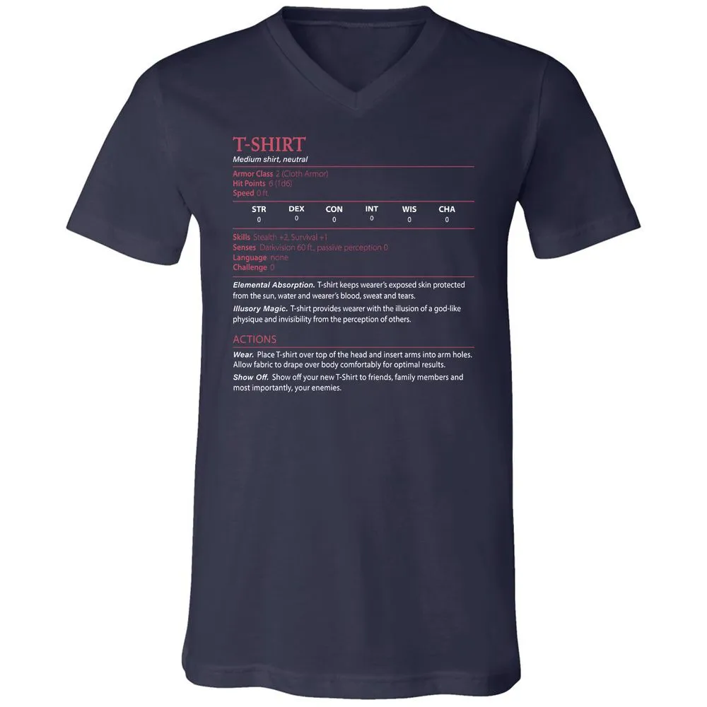 T-Shirt Unisex V-Neck T-Shirt - Navy - 2