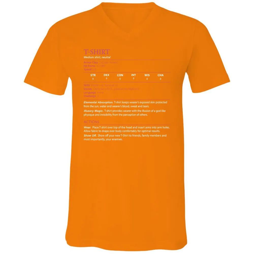 T-Shirt Unisex V-Neck T-Shirt - Orange - 11