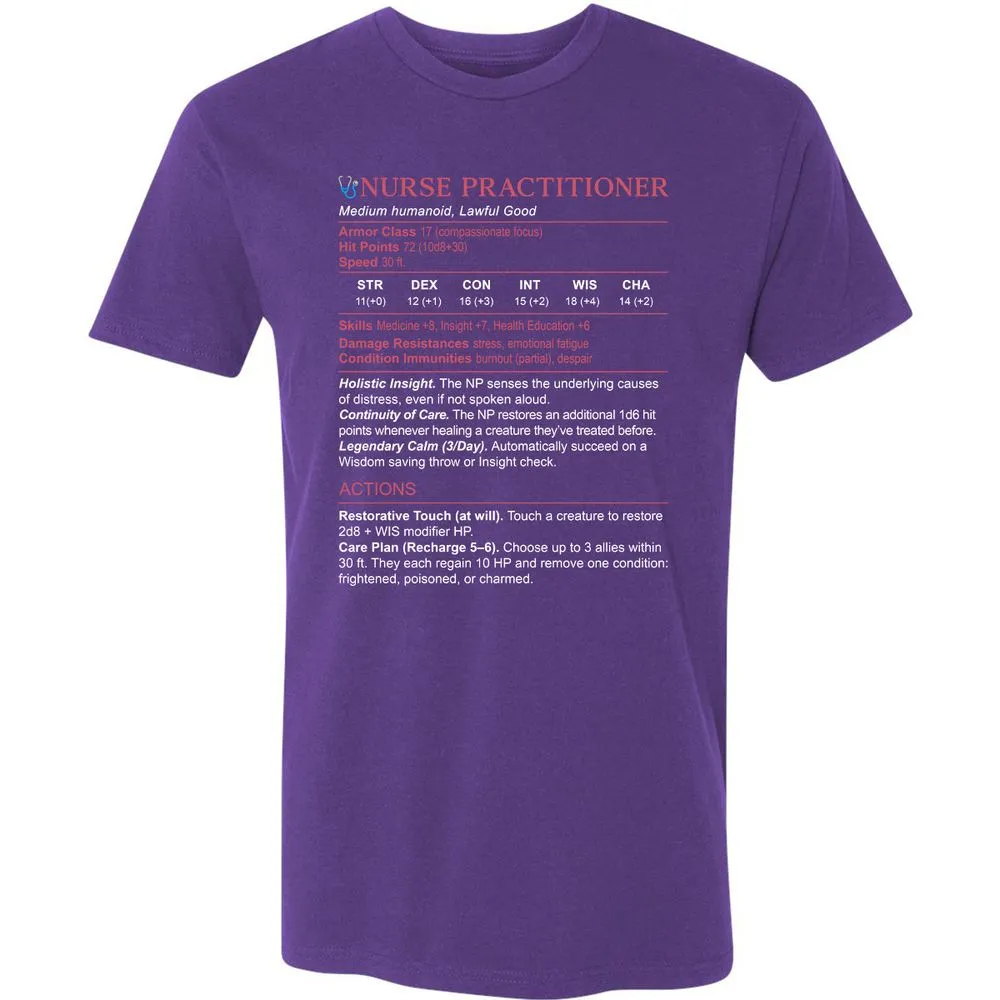 Nurse Practitioner Stats Premium Unisex T-Shirt - Purple Rush - 7