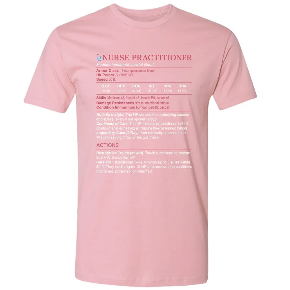 Nurse Practitioner Stats Premium Unisex T-Shirt - Light Pink - 3