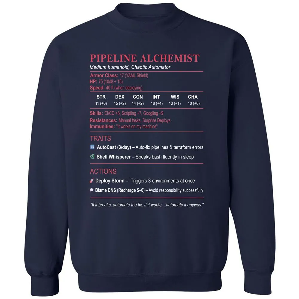 DEVOPS Stats (Pipeline Alchemist) Classic Unisex Sweatshirt - Navy - 2