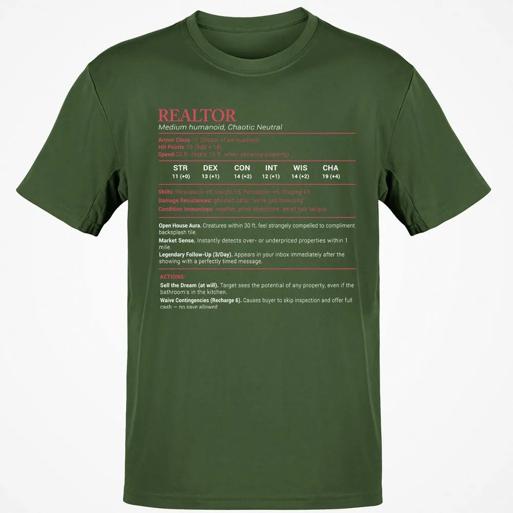 Realtor Stats Classic Unisex T-Shirt - Military Green - 6