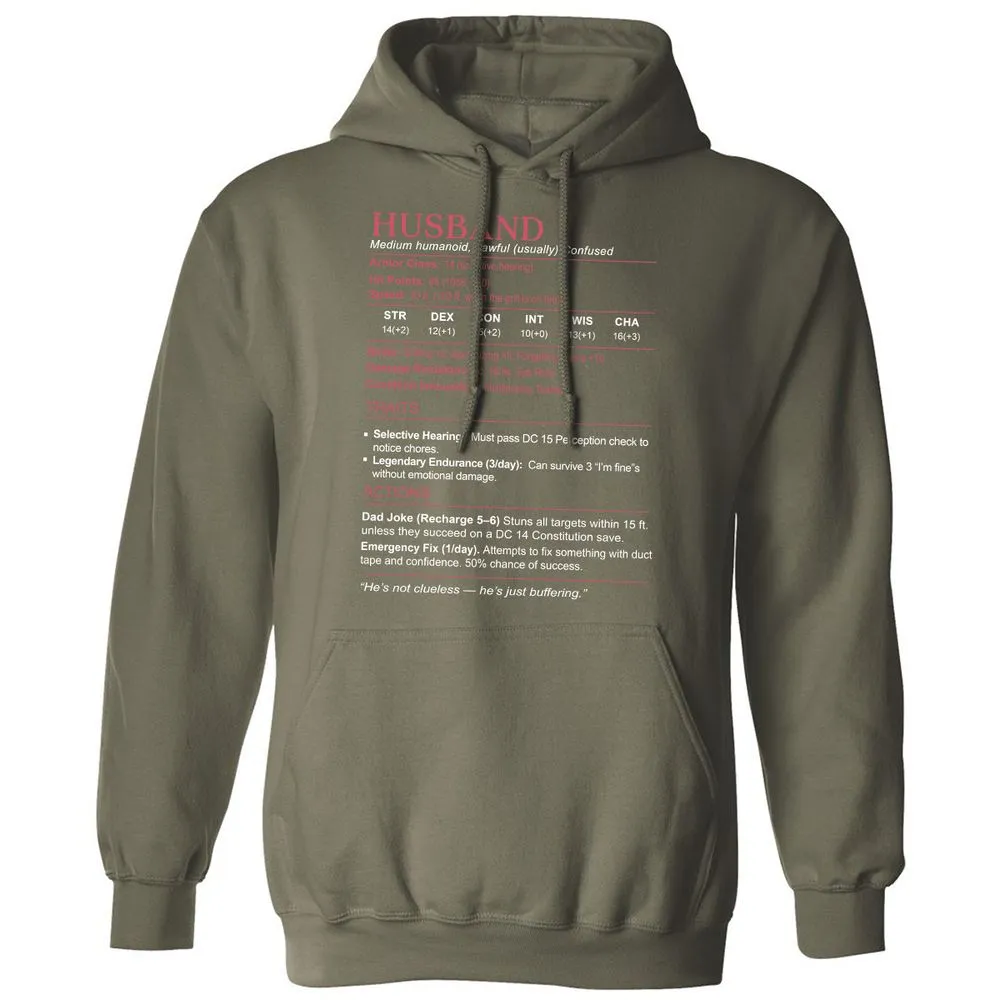 Husband Stats Classic Unisex Hoodie - Military Green - 4