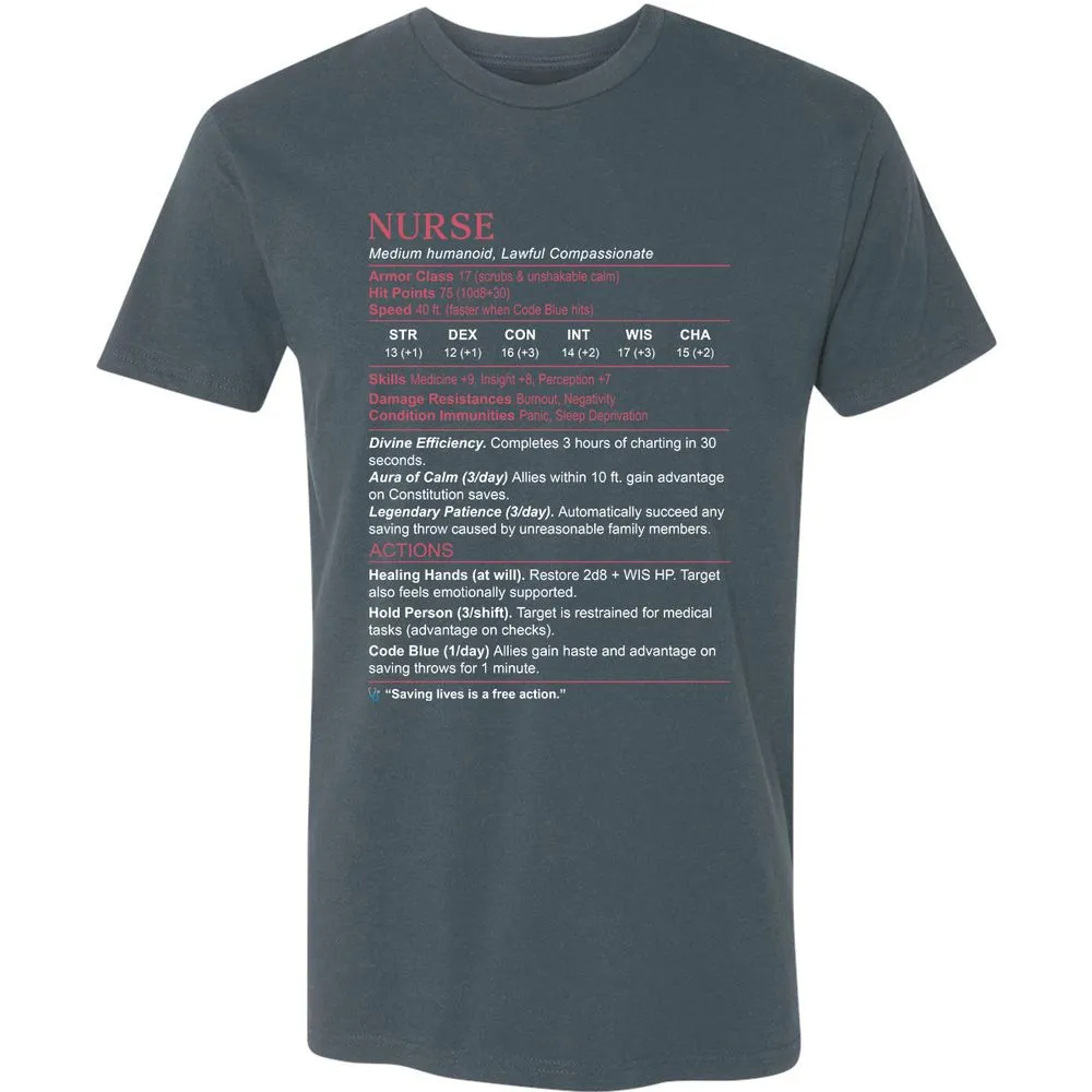 Nurse Stats 3 Premium Unisex T-Shirt - Indigo - 15