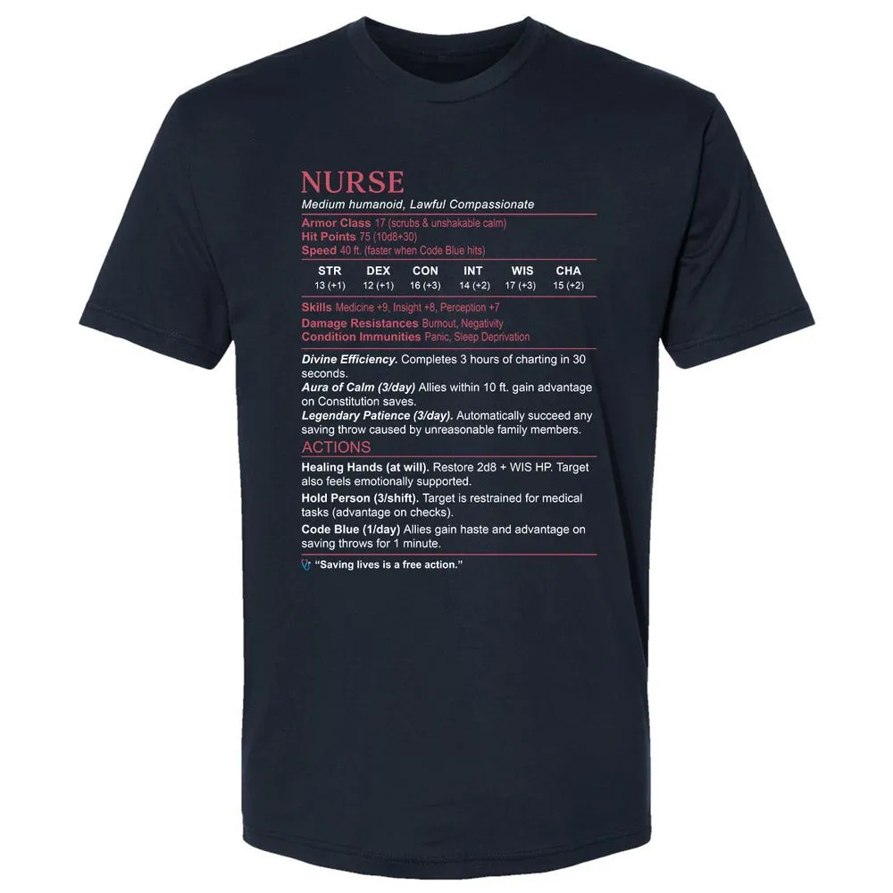 Nurse Stats 3 Premium Unisex T-Shirt - Midnight Navy - 2