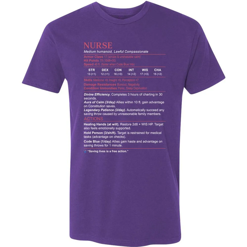 Nurse Stats 3 Premium Unisex T-Shirt - Purple Rush - 7