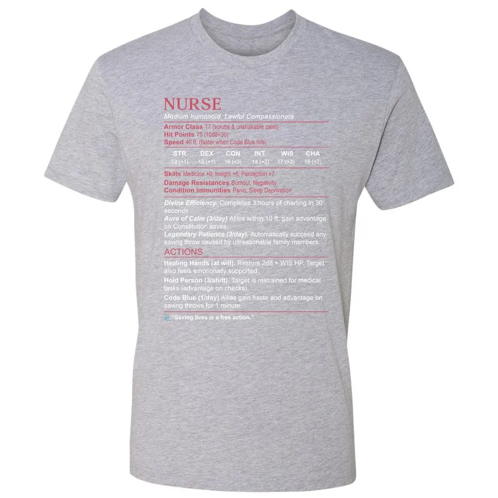 Nurse Stats 3 Premium Unisex T-Shirt - Heather Grey - 9