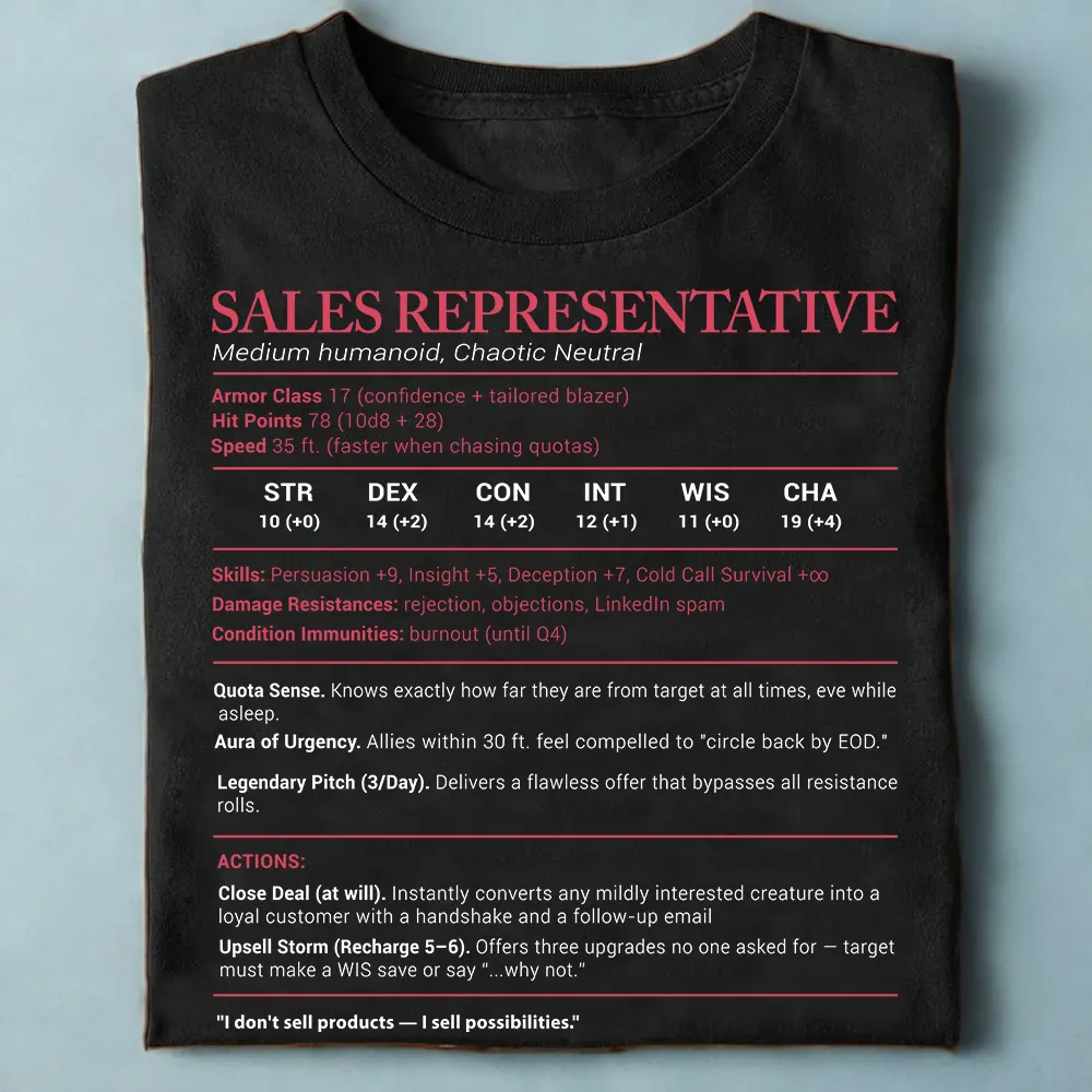 Sales Presentative Stats Classic Unisex T-Shirt - 1