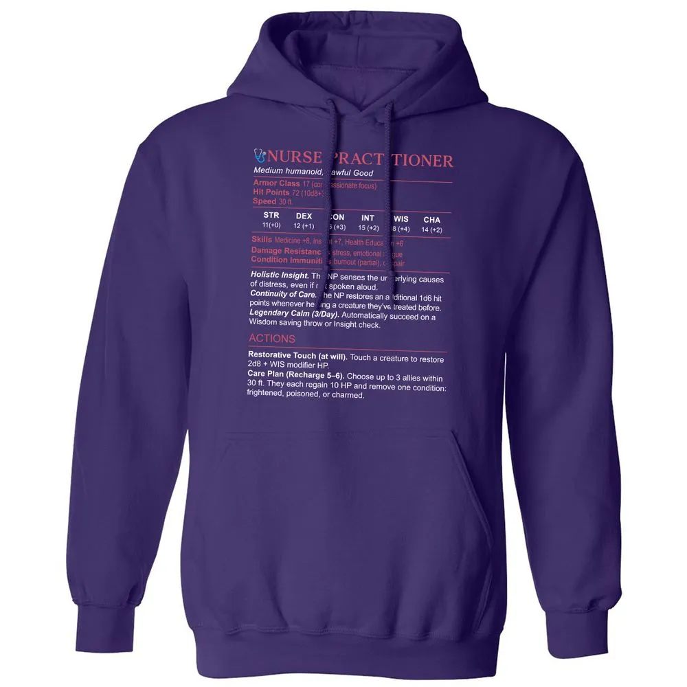 Nurse Practitioner Stats Classic Unisex Hoodie - Purple - 6