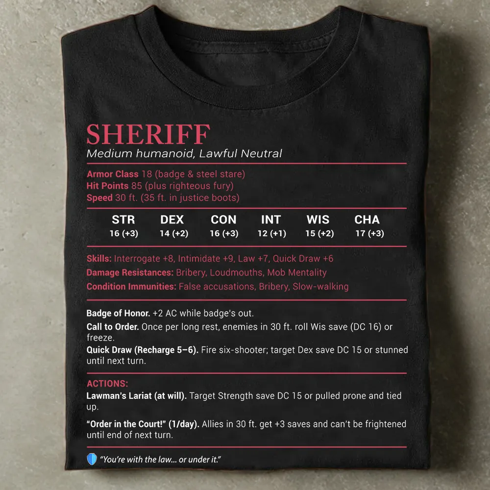 Sheriff Stats Classic Unisex T-Shirt - 1
