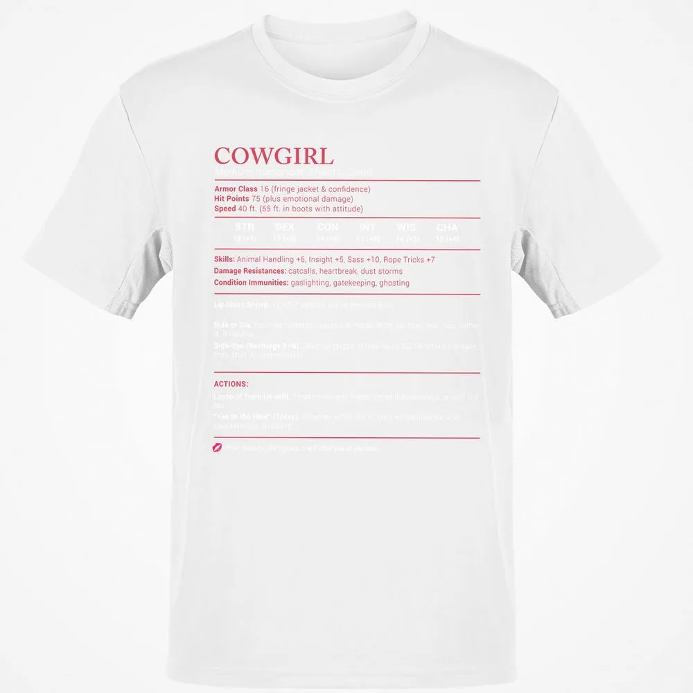 Cowgirl Stats Classic Unisex T-Shirt - White - 12