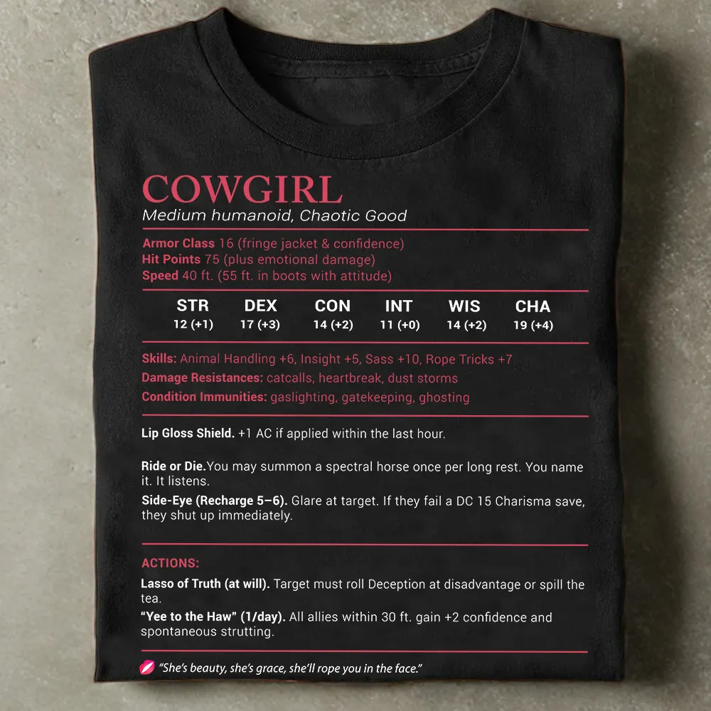 Cowgirl Stats Classic Unisex T-Shirt - 1