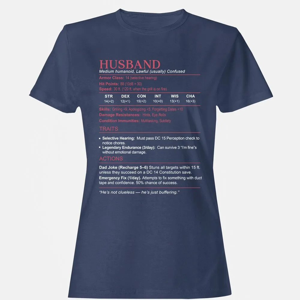 Husband Stats Women's T-Shirt - Navy - 10