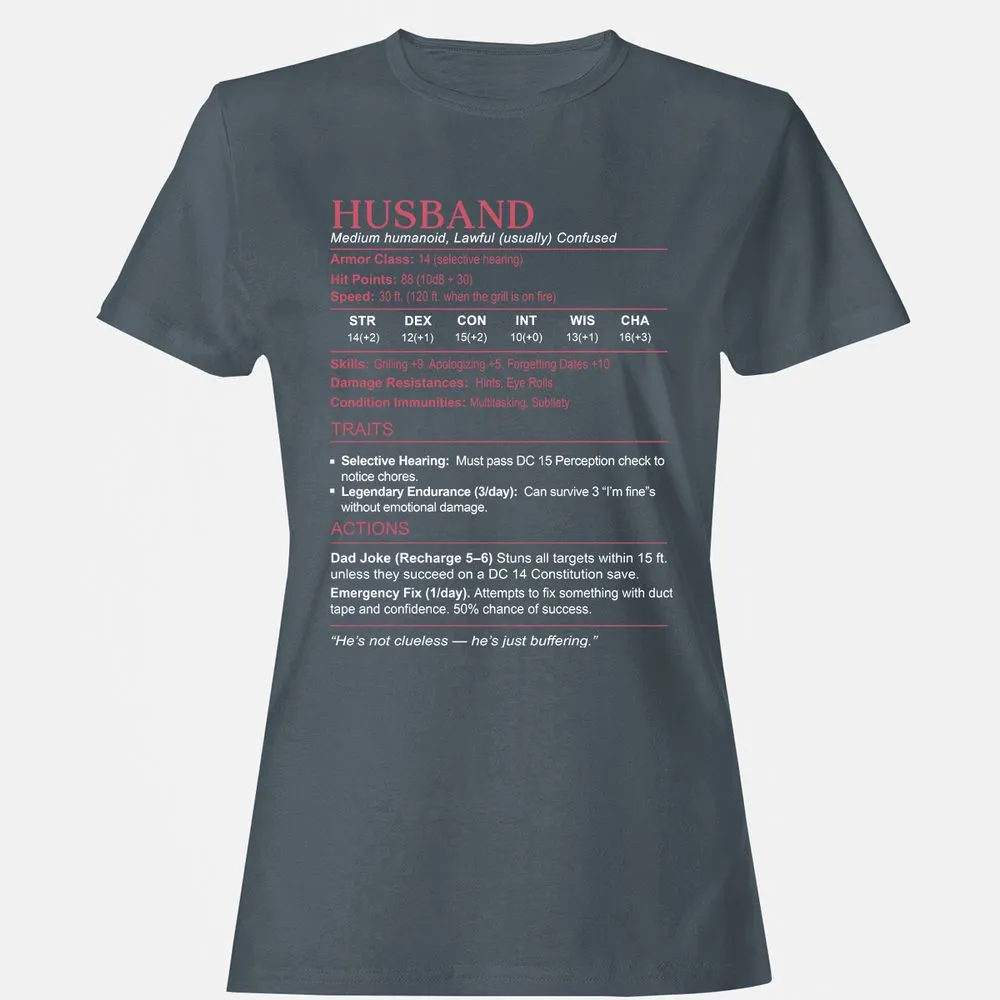 Husband Stats Women's T-Shirt - Charcoal - 3