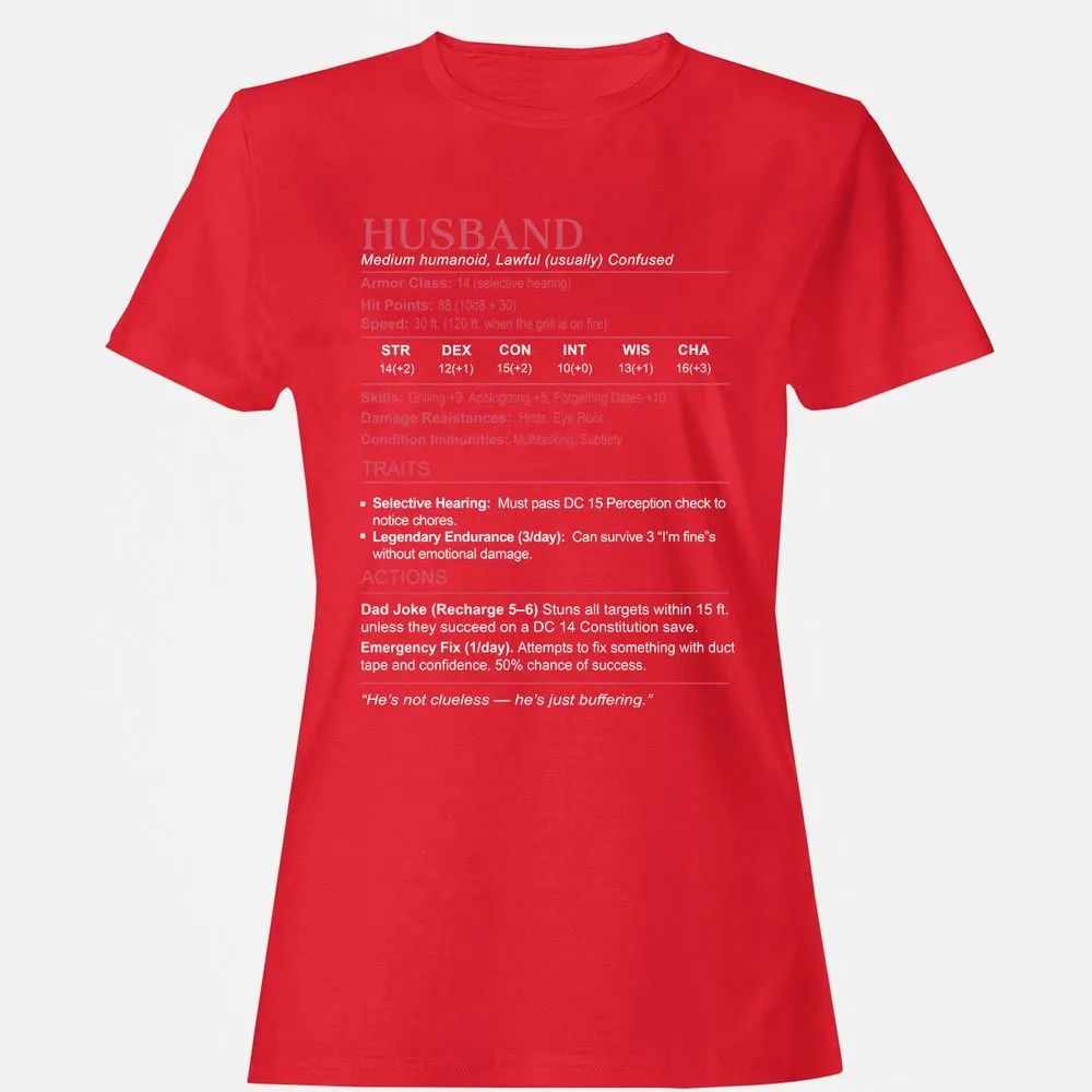Husband Stats Women's T-Shirt - Red - 13