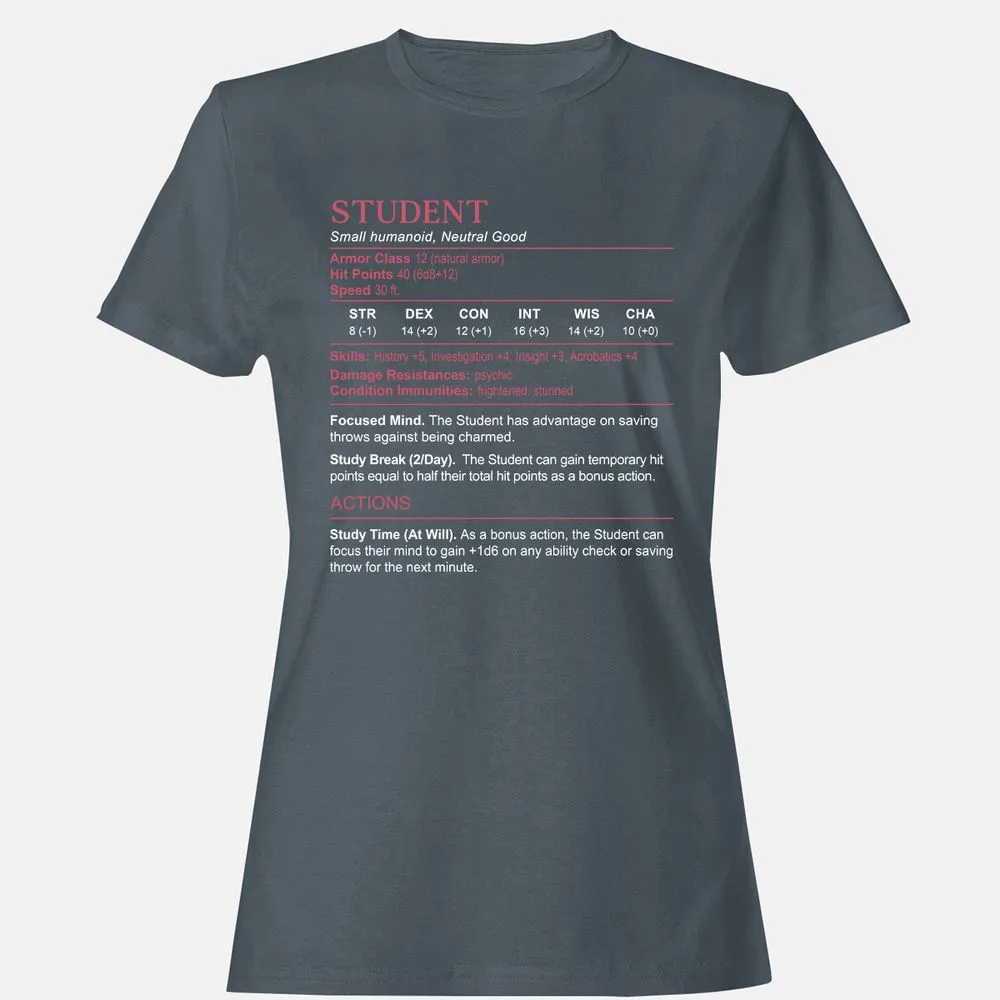 Student Stats Women's T-Shirt - Charcoal - 3
