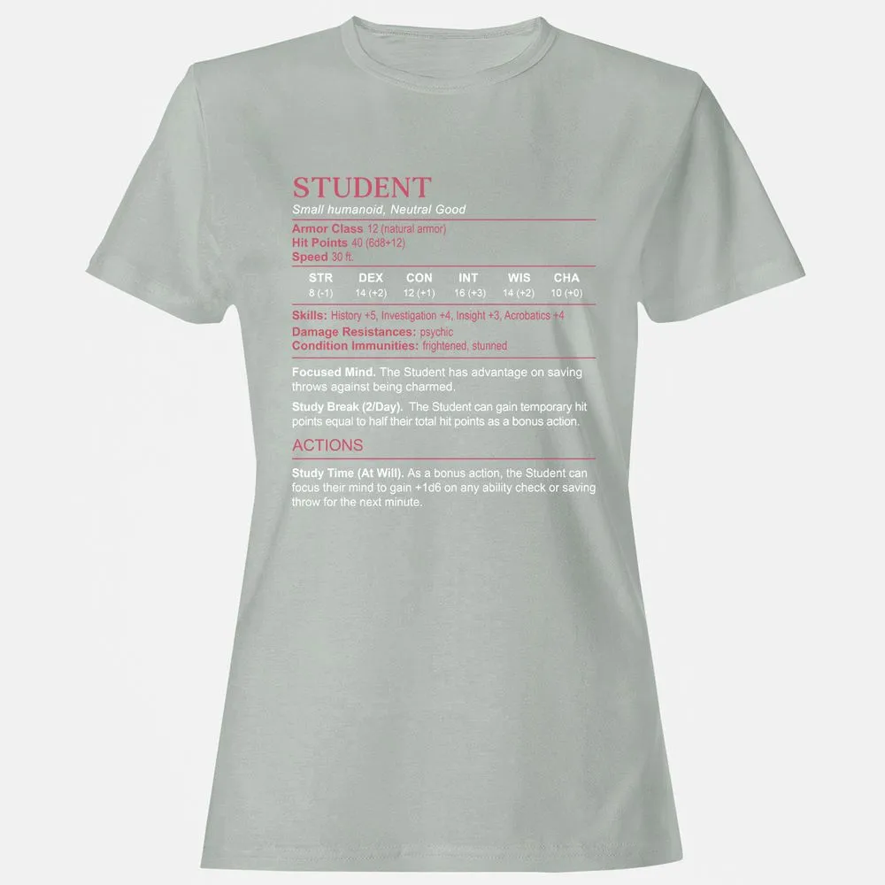 Student Stats Women's T-Shirt - Ash - 2