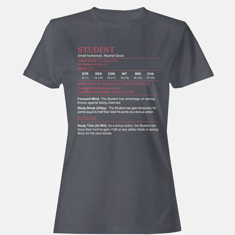 Student Stats Women's T-Shirt - Dark Heather - 5