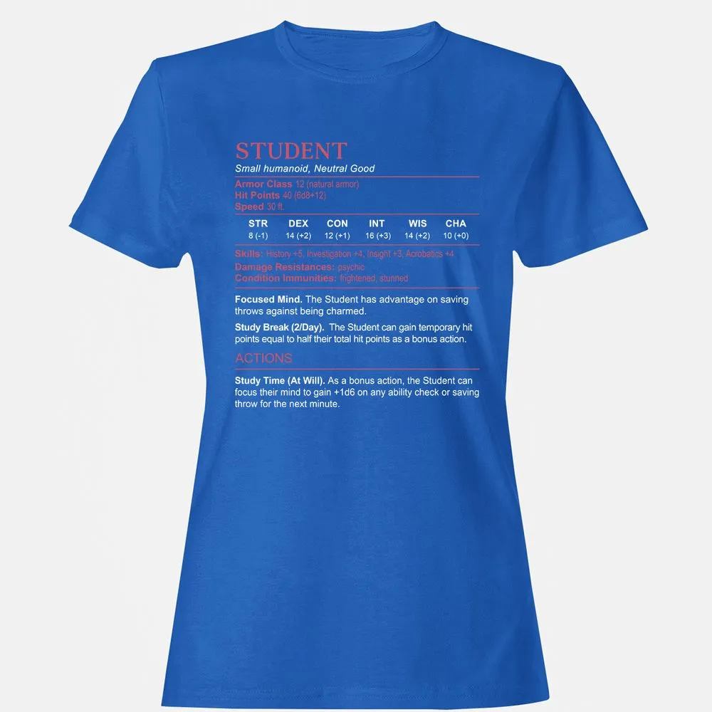 Student Stats Women's T-Shirt - Royal - 14