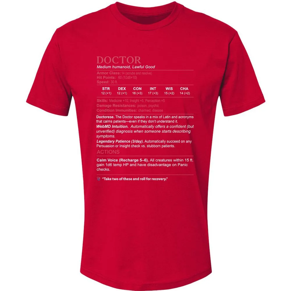 Doctor Stats Premium Unisex T-Shirt - Red - 6
