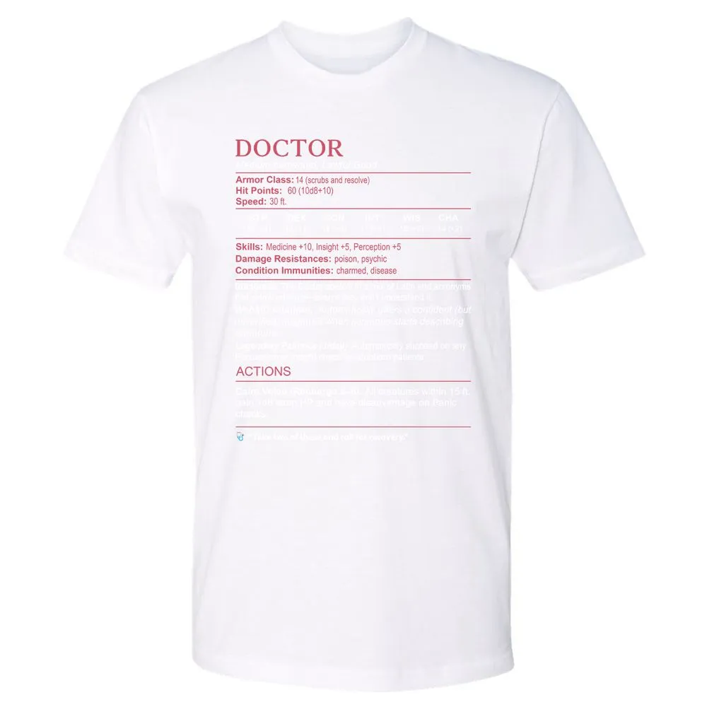 Doctor Stats Premium Unisex T-Shirt - White - 4