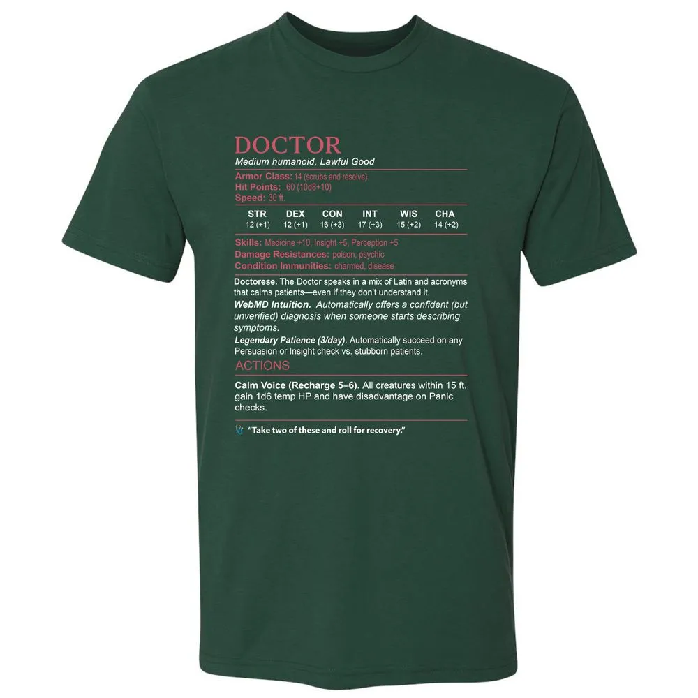 Doctor Stats Premium Unisex T-Shirt - Forest Green - 13