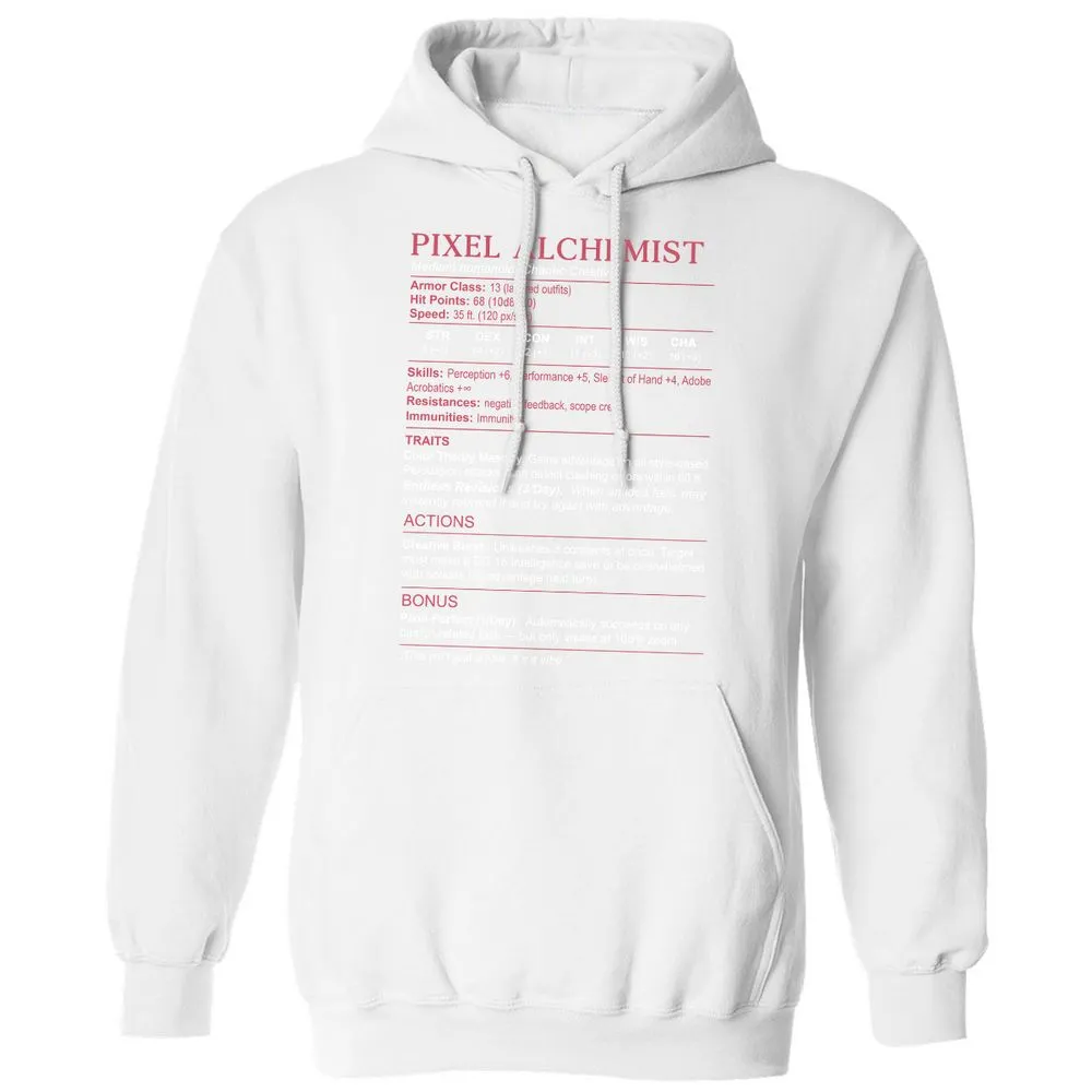 Designer Stats (Pixel Alchemist) Classic Unisex Hoodie - White - 11