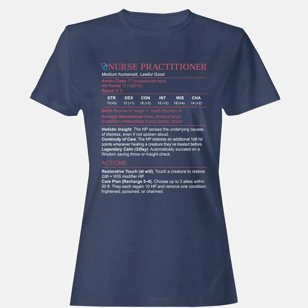 Nurse Practitioner Stats Women's T-Shirt - Navy - 10