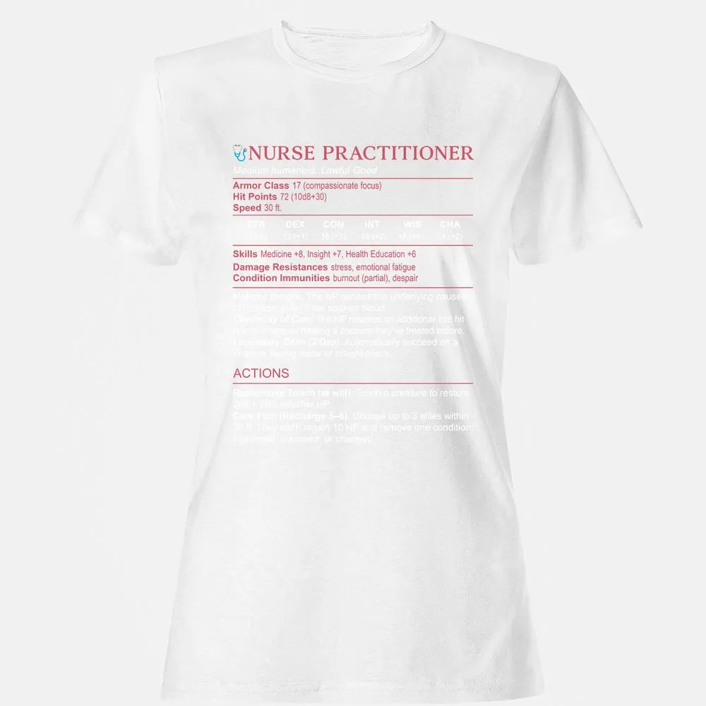 Nurse Practitioner Stats Women's T-Shirt - White - 16