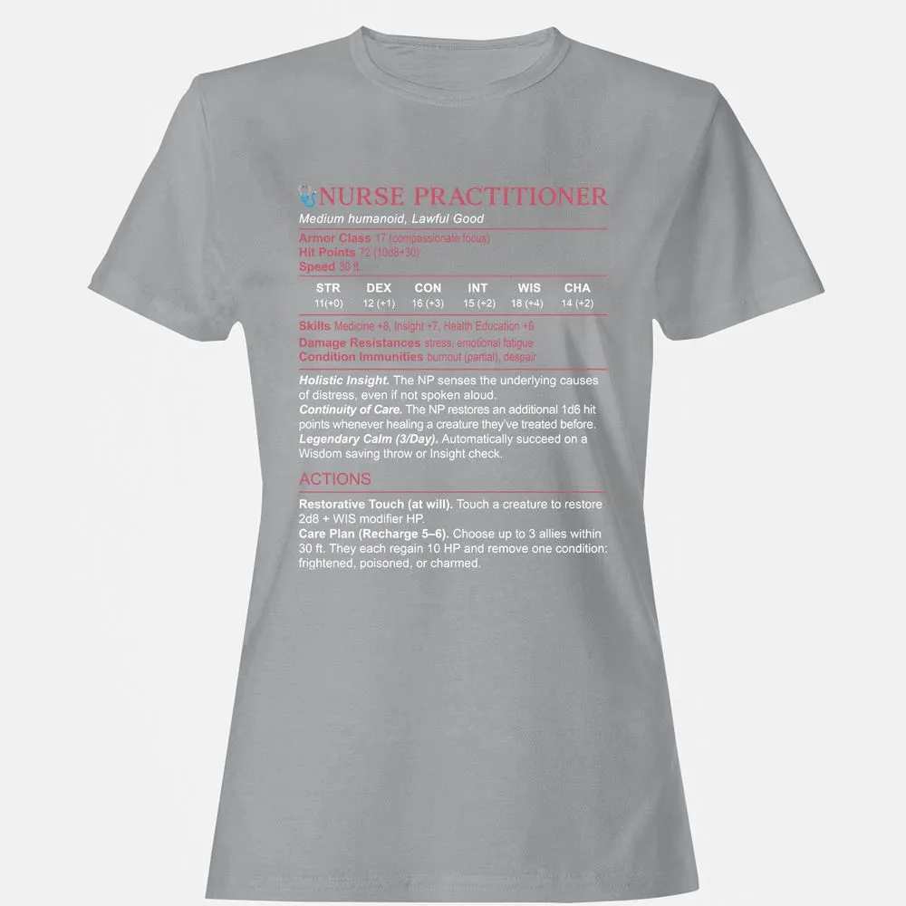 Nurse Practitioner Stats Women's T-Shirt - Sport Grey - 15