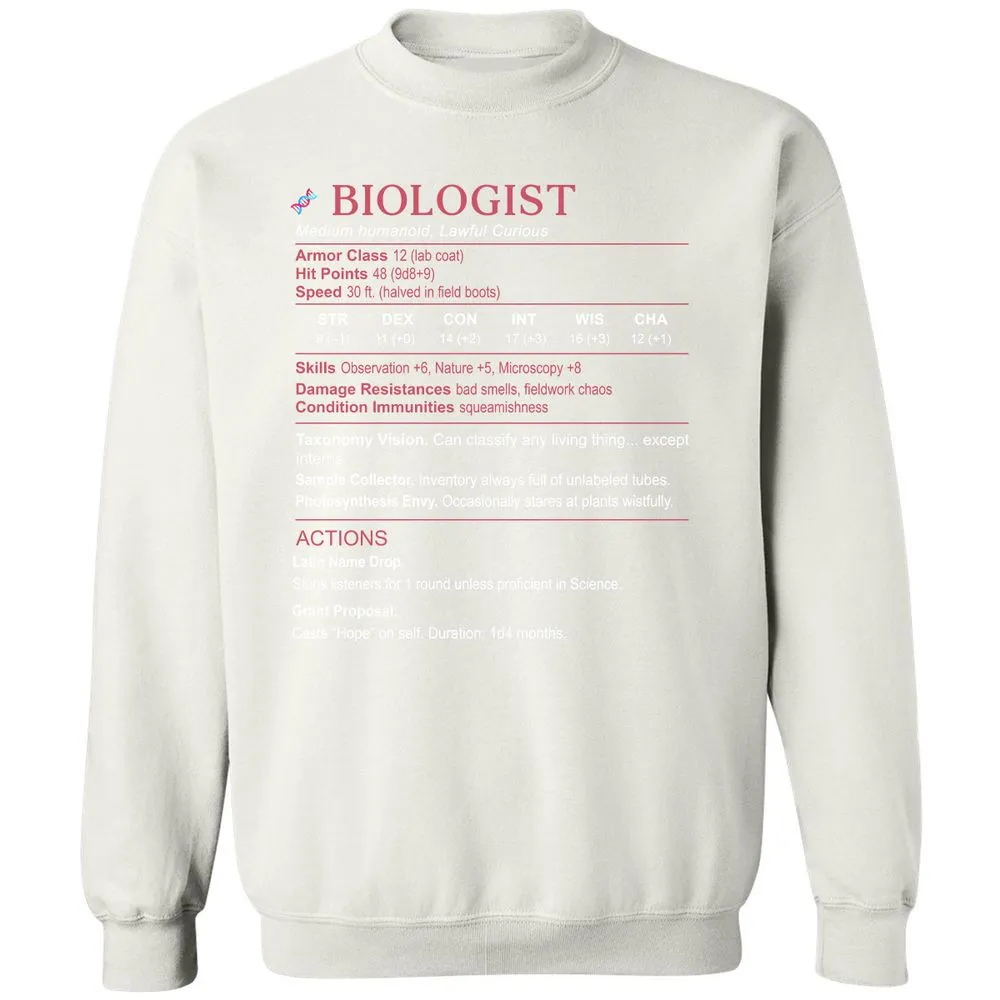 Biologist Stats Classic Unisex Sweatshirt - White - 12