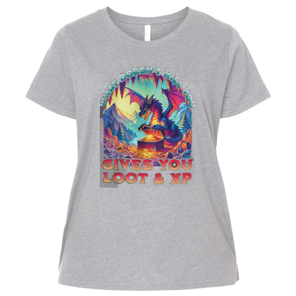 What Doesn't Kill You Give You Loot & XP Ladies Curvy Jersey - Heather - 3