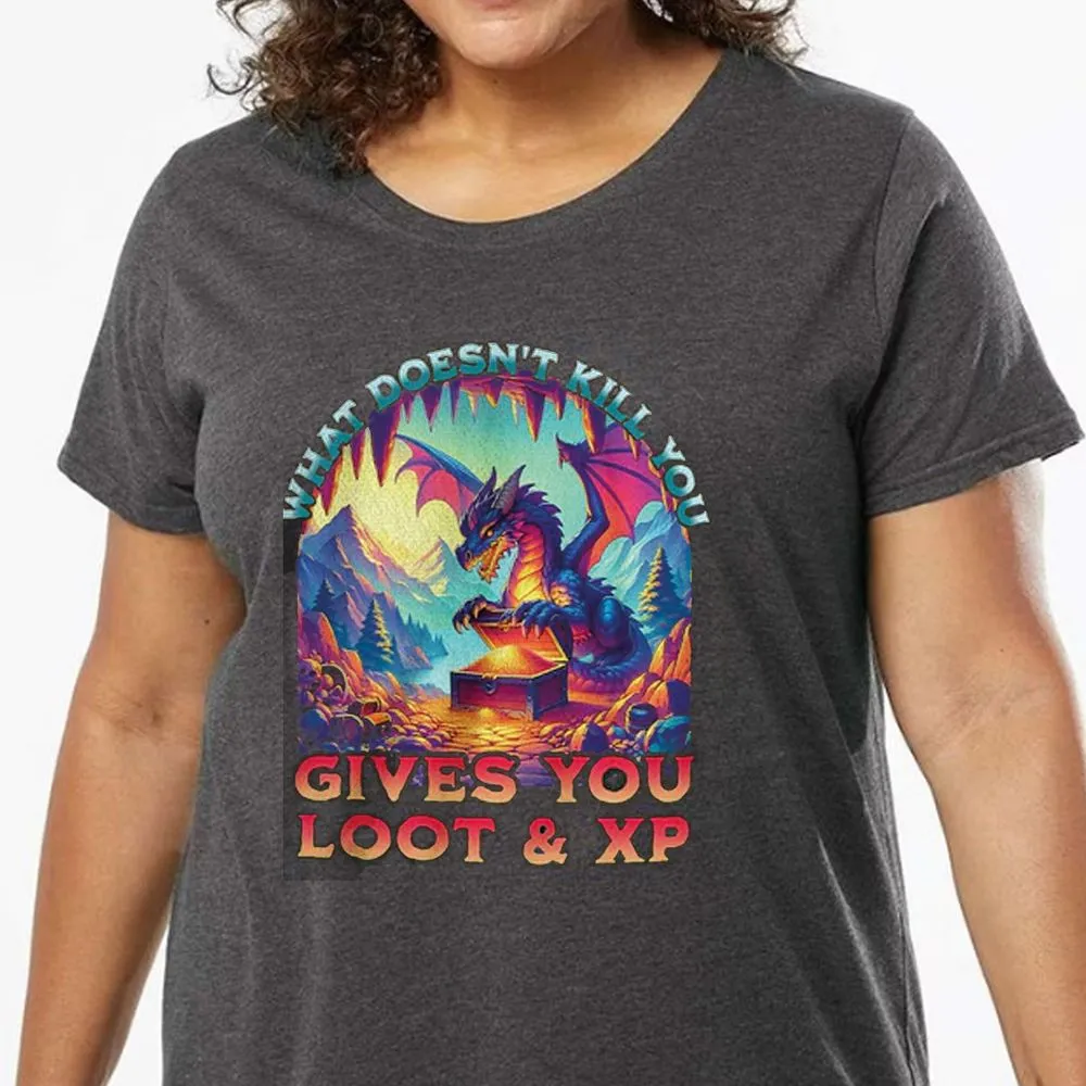 What Doesn't Kill You Give You Loot & XP Ladies Curvy Jersey - model - 0