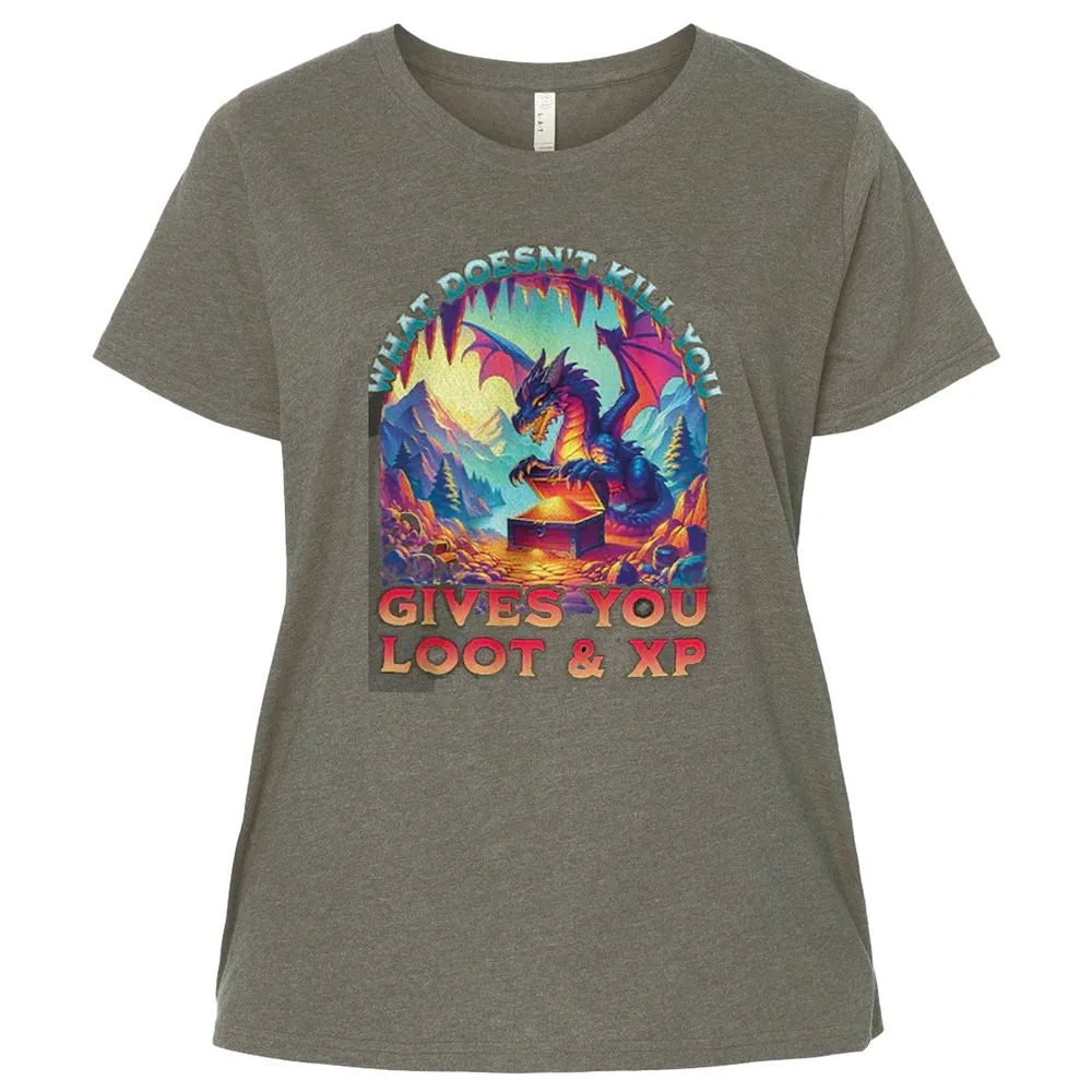 What Doesn't Kill You Give You Loot & XP Ladies Curvy Jersey - Bamboo Blackout - 2