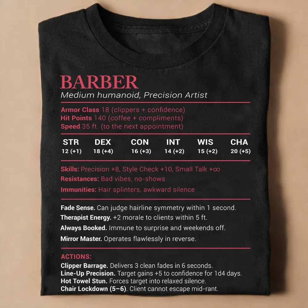 Barber Stats Classic Unisex T-Shirt - 1