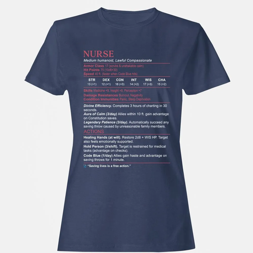 Nurse Stats 3 Women's T-Shirt - Navy - 10