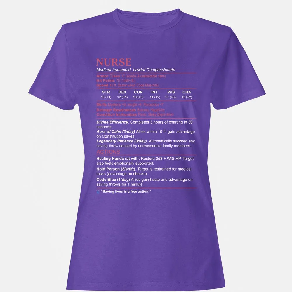 Nurse Stats 3 Women's T-Shirt - Purple - 12