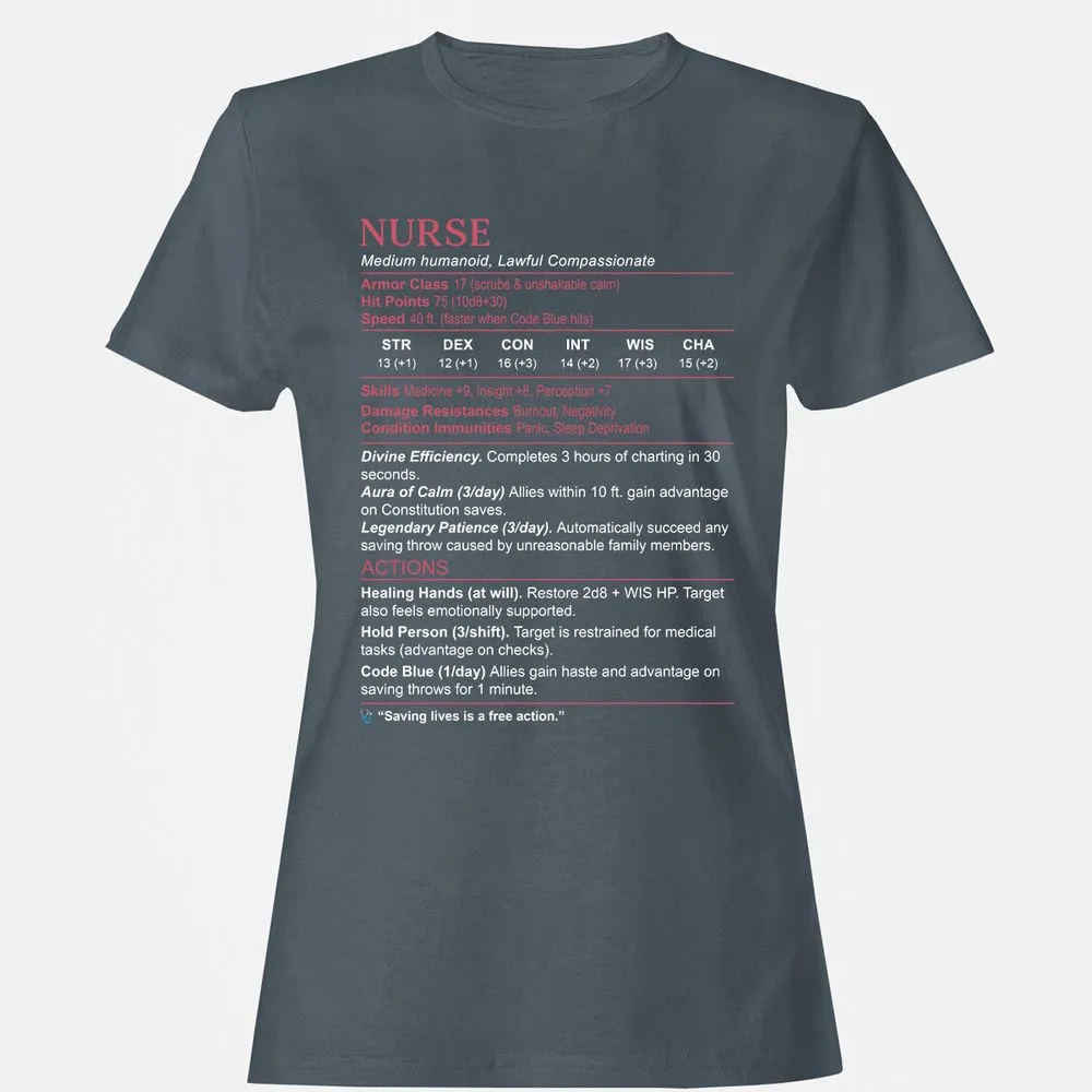 Nurse Stats 3 Women's T-Shirt - Charcoal - 3