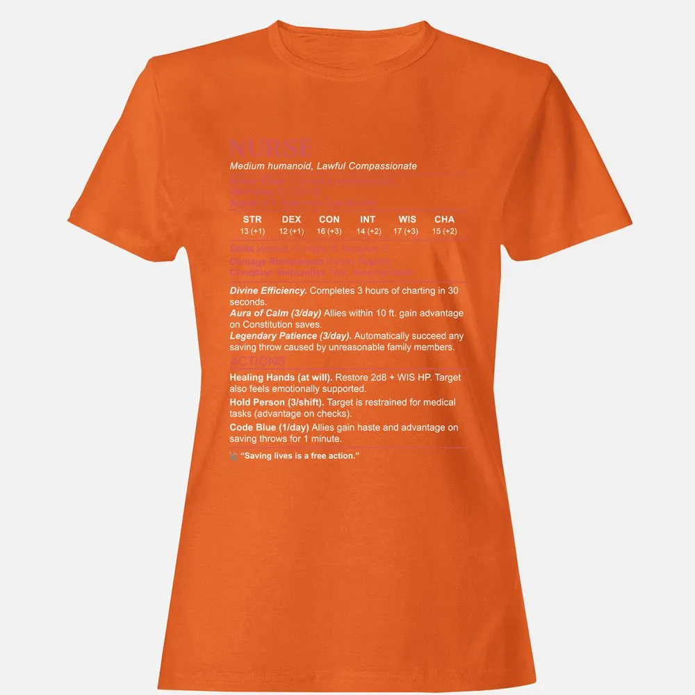 Nurse Stats 3 Women's T-Shirt - Orange - 11