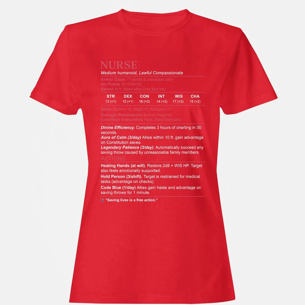 Nurse Stats 3 Women's T-Shirt - Red - 13