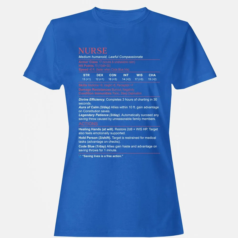 Nurse Stats 3 Women's T-Shirt - Royal - 14