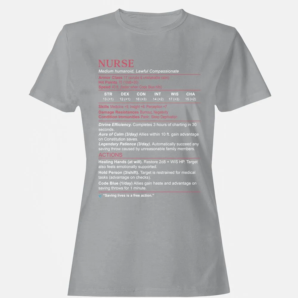 Nurse Stats 3 Women's T-Shirt - Sport Grey - 15